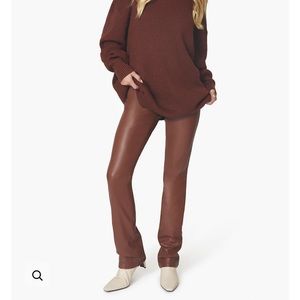 WeWoreWhat Embossed Croc Ankle Flare Pant — Brown — Size 27 — Brand New